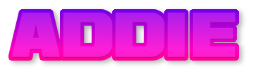 picture of the word addie in pink, blue and purple letters.